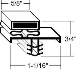 9-1/8 x 24-5/8 Drwr Gasket For Delfield Image