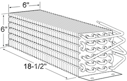 6" x 6" x 18-1/2" Evap Coil For Hobart Image