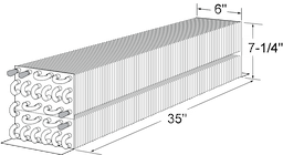 6" x 7-1/4" x 35" Evap Coil For Bev Air Image