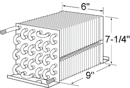 6 x 7-1/4 x 9 Evap Coil For Beverage Air Image