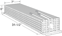 31-1/2 x 7 x 6 Evap Coil For Delfield Image