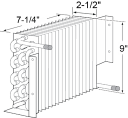 9 x 7 x 2-1/2 Condenser Coil For True Image