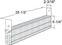 25 x 6-1/4 x 2-1/4 Evap Coil For True Image