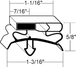 12-3/4 x 24-3/4 Drawer Gasket For True Image