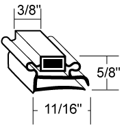 13-1/2 x 24-7/8 Door Gasket For Delfield Image