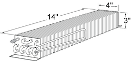 Glenco Evaporator Coil 14" x 4" x 3" Image